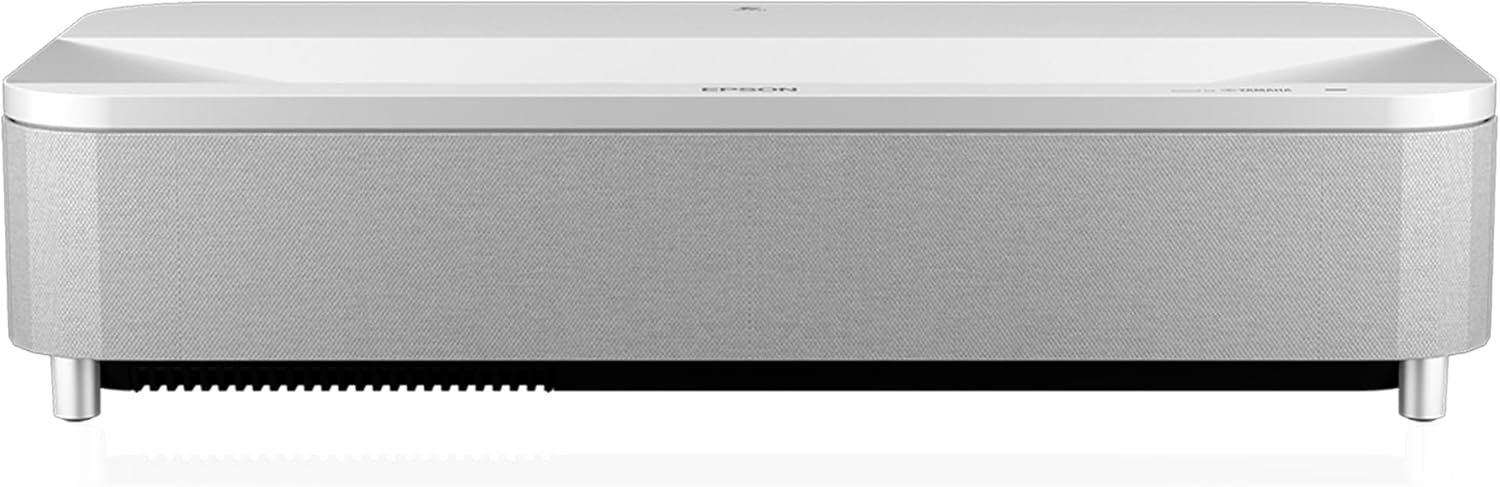 EPSON EH-LS800W Super-ultra-short-throw projector, smart laser projection TV, 4,000 lumen brightness, 2,500,000:1 contrast ratio, 3LCD technology - White